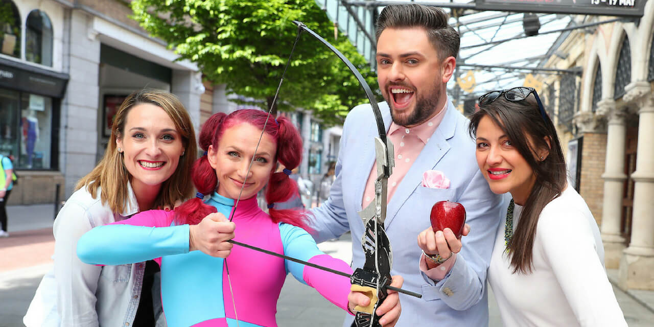 Shell Holden, Sara Twister, James Patrice and Selda Simsek pose at the 2018 launch of laya healthcare's City Spectacular